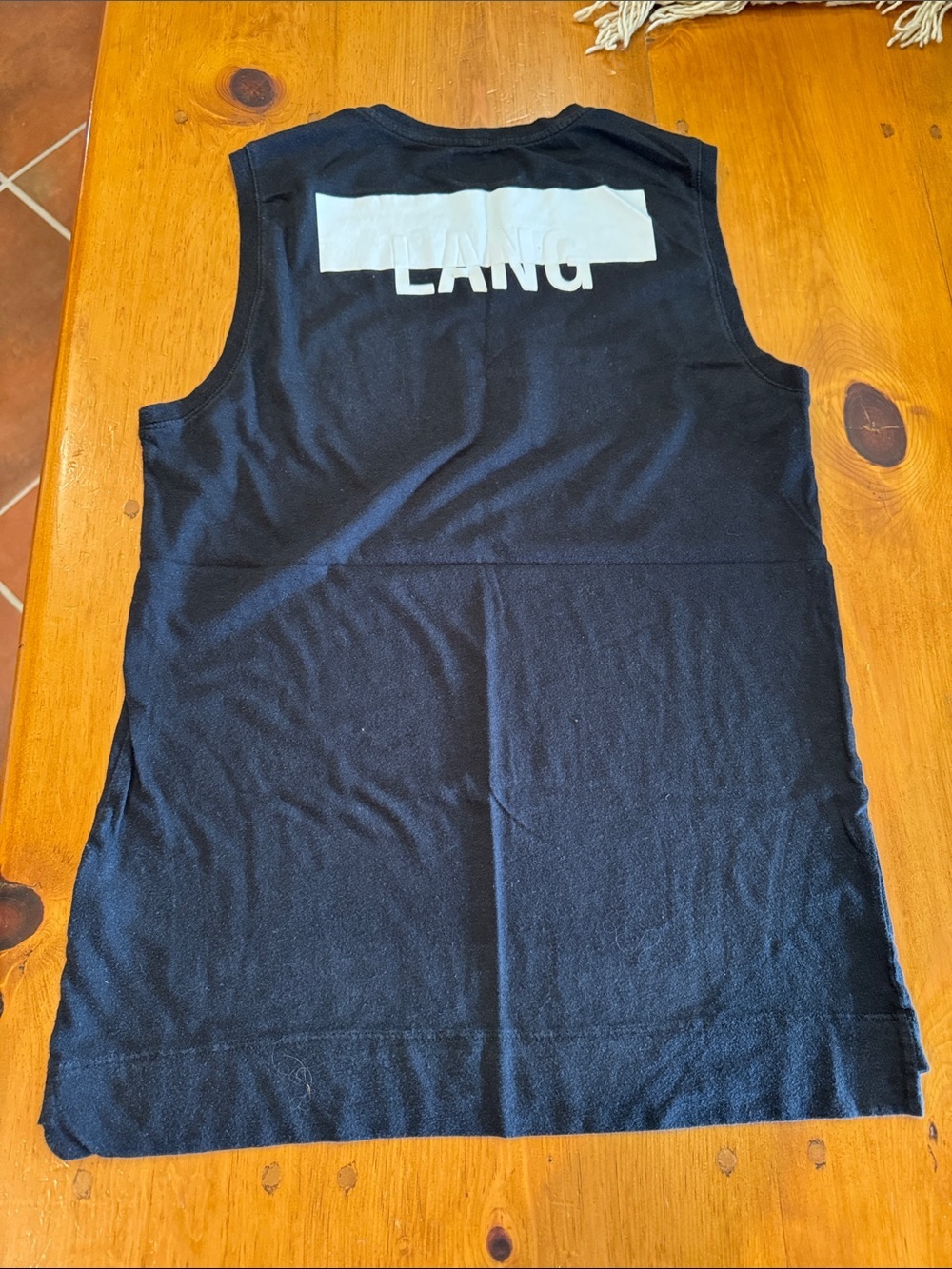 Helmut Lang Black Tank with White Logo - Picture 7 of 12